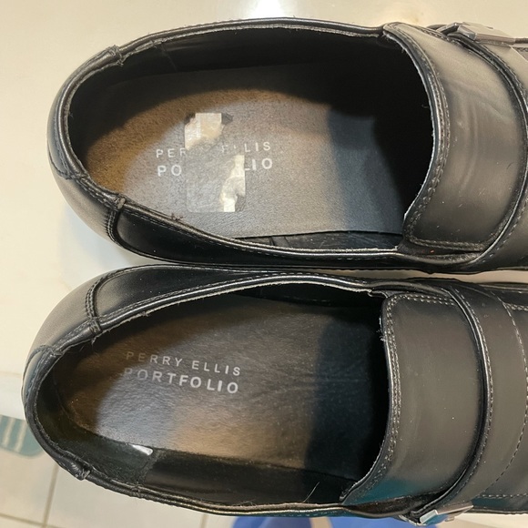 Perry Ellis Portfolio Dress Shoe Black Size 11 1/2 - Picture 4 of 8